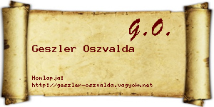 Geszler Oszvalda névjegykártya